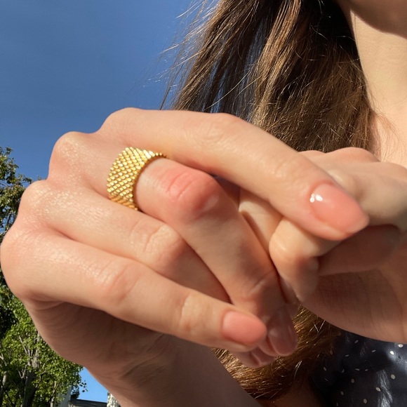 Beaded peyote ring. Handmade. Miyuki beads - Picture 2 of 6